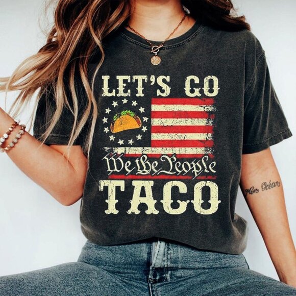 Lets Go Taco Shirt, Trump Taco Trade Shirt, Trump Always Chickens Out Shirt - Picture 1 of 2